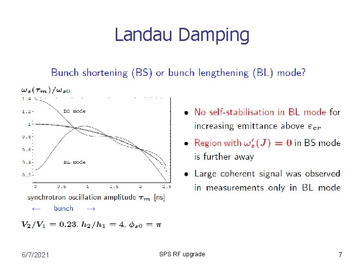 Landau Damping 6/7/2021 SPS RF upgrade 7 Landau Damping 6/7/2021 SPS RF upgrade 7