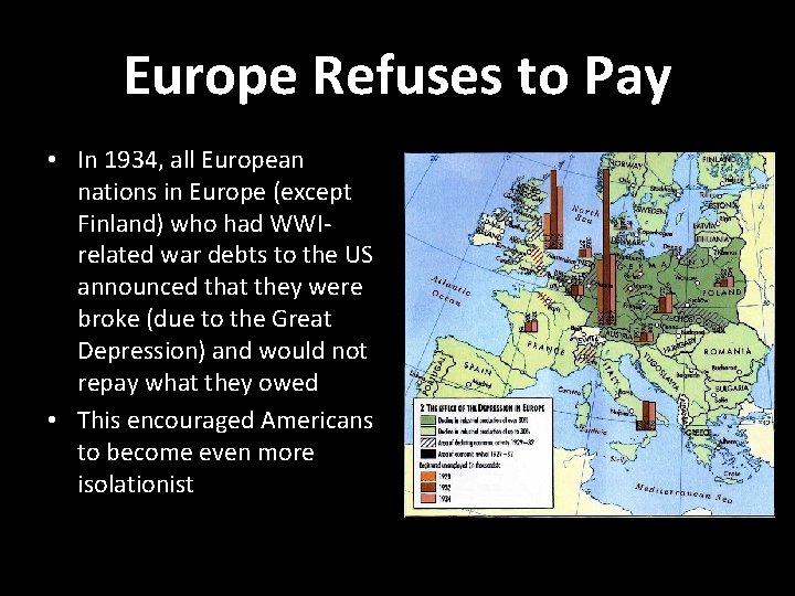 Europe Refuses to Pay • In 1934, all European nations in Europe (except Finland)