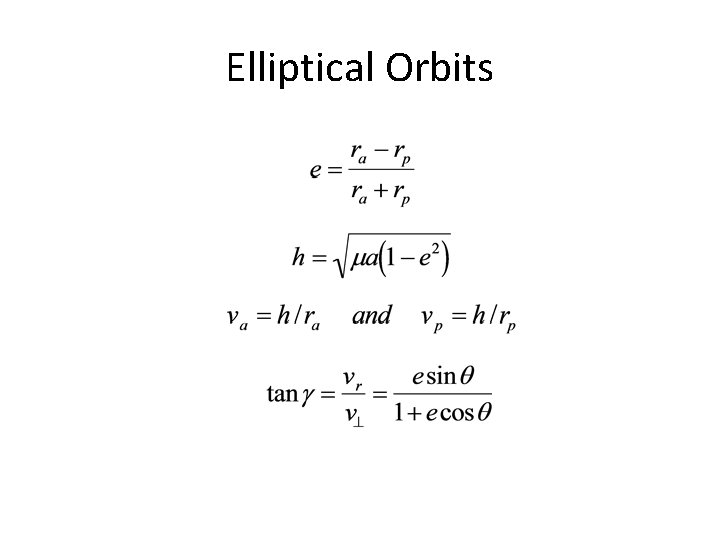 Elliptical Orbits 