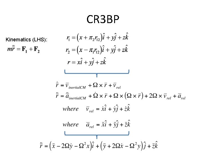 CR 3 BP Kinematics (LHS): 