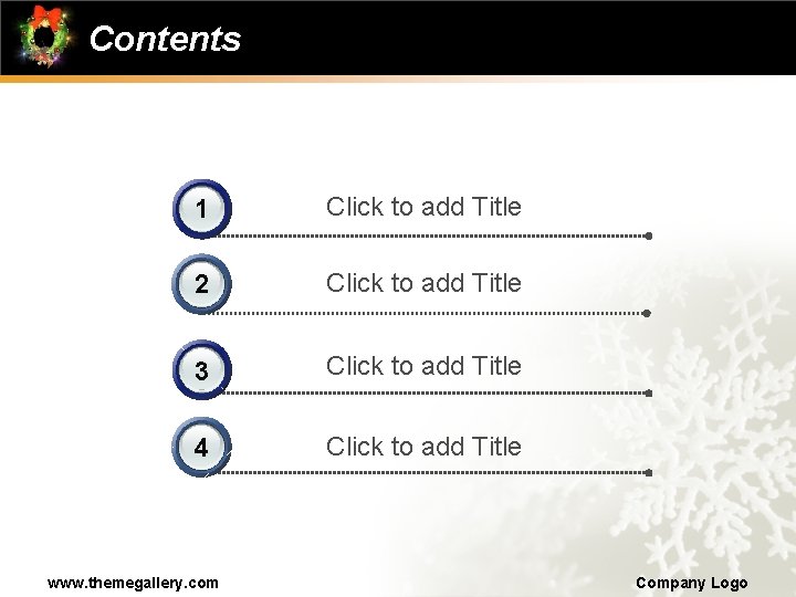 Contents 1 Click to add Title 2 Click to add Title 3 Click to