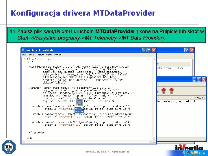 Konfiguracja drivera MTData. Provider 32. Zapisz 33. 34. 35. 36. 37. 38. 39. 40.