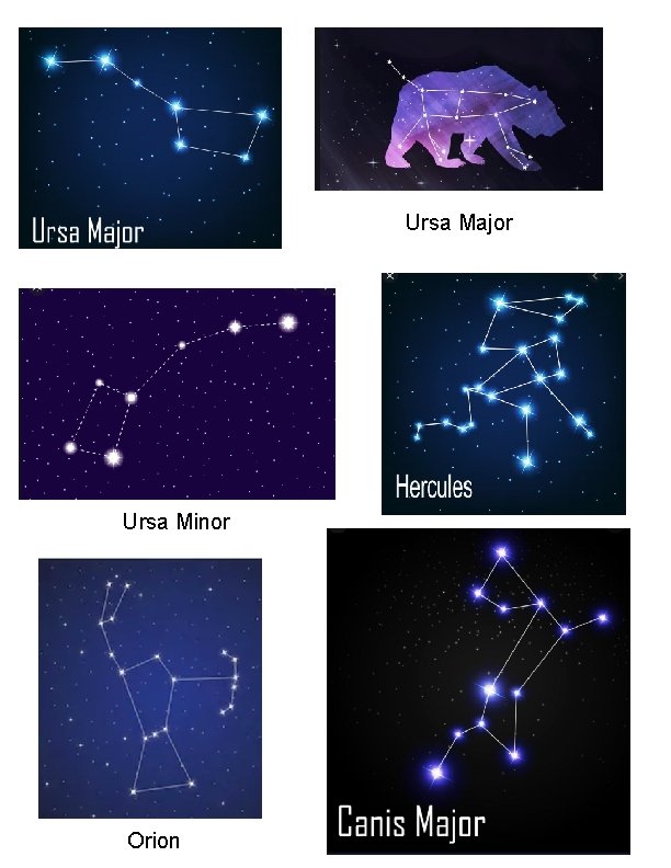 Ursa Major Ursa Minor Orion 