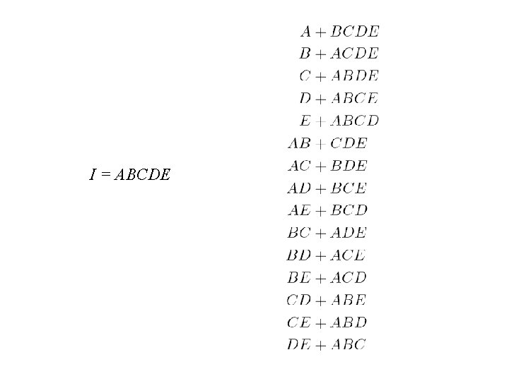 I = ABCDE 