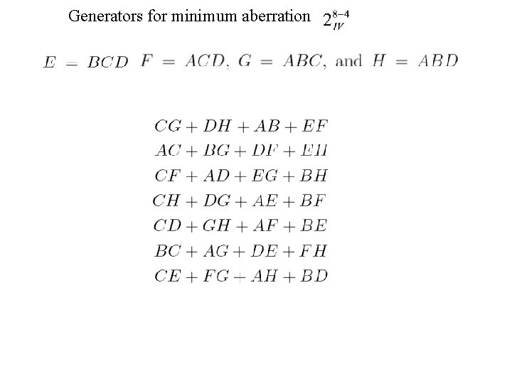Generators for minimum aberration 