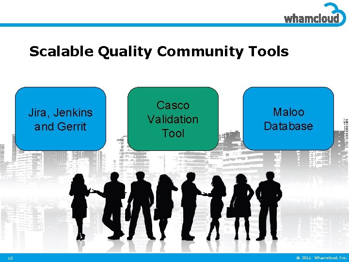Scalable Quality Community Tools Jira, Jenkins and Gerrit 10 Casco Validation Tool Maloo Database