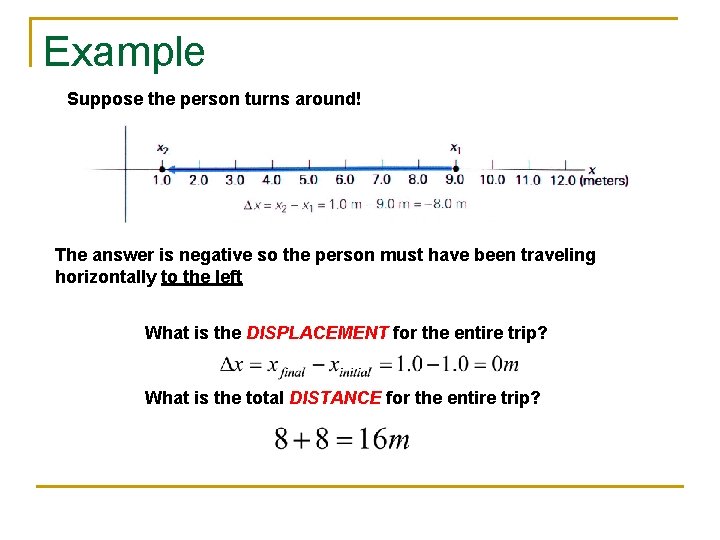 Example Suppose the person turns around! The answer is negative so the person must