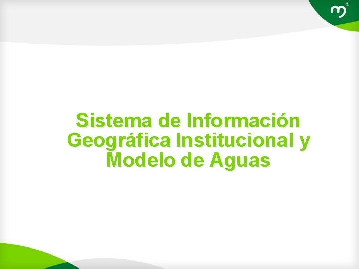 Sistema de Información Geográfica Institucional y Modelo de Aguas 