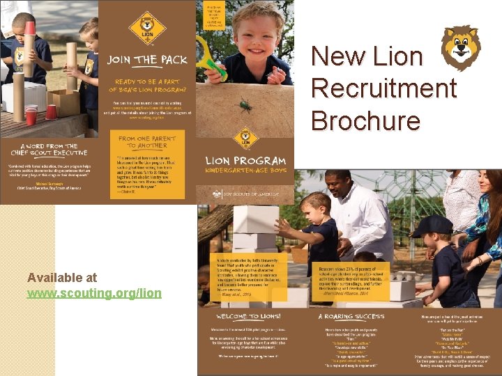 New Lion Recruitment Brochure Available at www. scouting. org/lion 