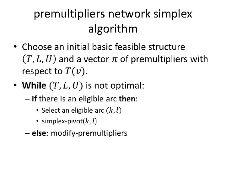 premultipliers network simplex algorithm • 