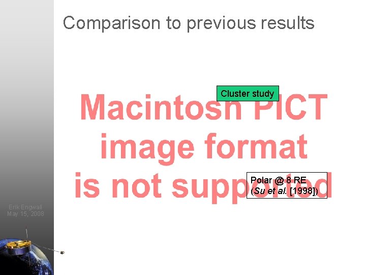 Comparison to previous results Cluster study Polar @ 8 RE (Su et al. [1998])