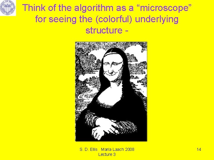 Think of the algorithm as a “microscope” for seeing the (colorful) underlying structure -