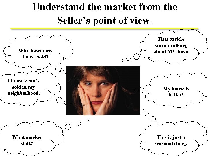 Understand the market from the Seller’s point of view. Why hasn’t my house sold?