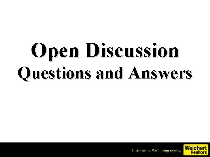 Open Discussion Questions and Answers 