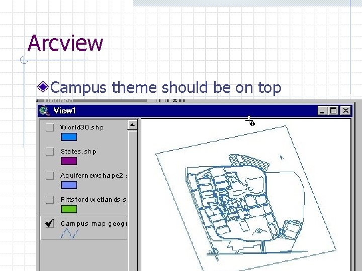 Arcview Campus theme should be on top 