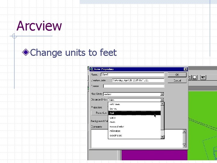 Arcview Change units to feet 