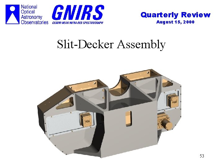 Quarterly Review August 15, 2000 Slit-Decker Assembly 53 