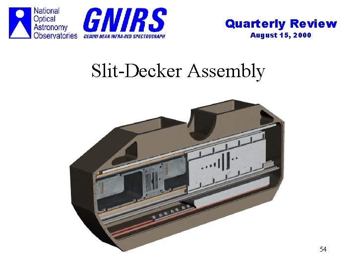 Quarterly Review August 15, 2000 Slit-Decker Assembly 54 