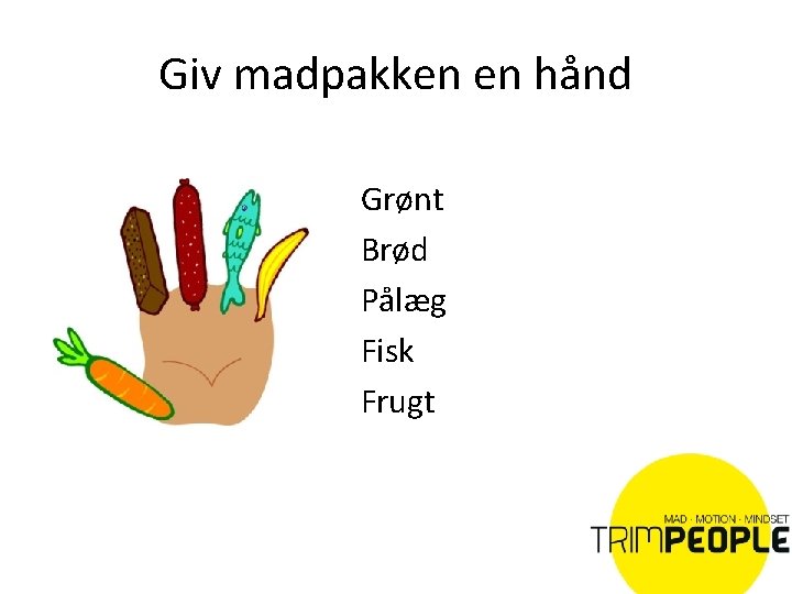 Giv madpakken en hånd Grønt Brød Pålæg Fisk Frugt 