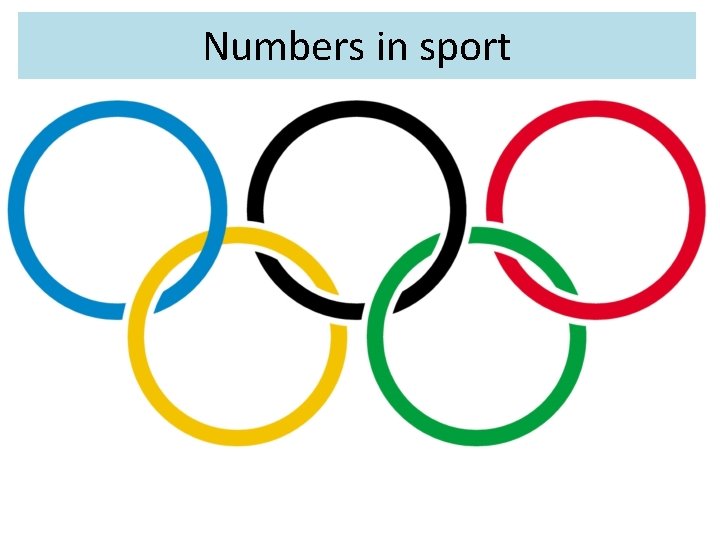 Numbers in sport 