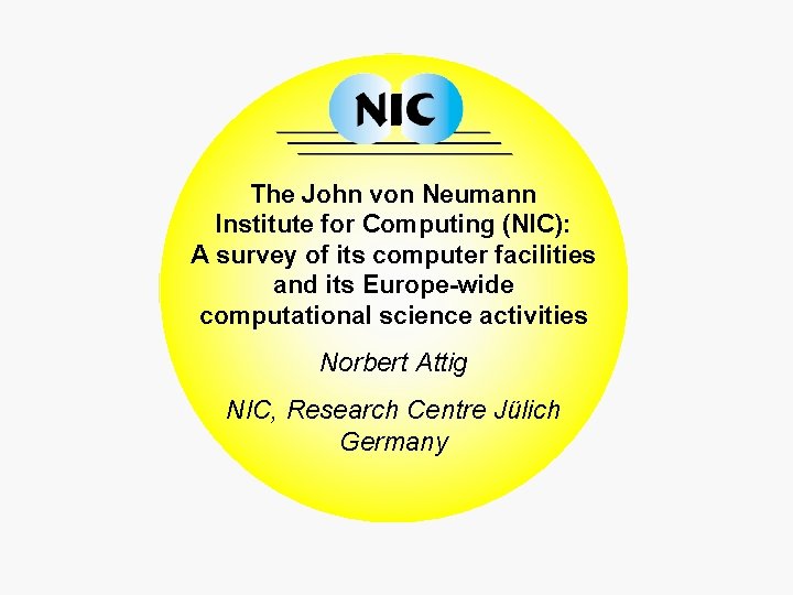 The John von Neumann Institute for Computing (NIC): A survey of its computer facilities