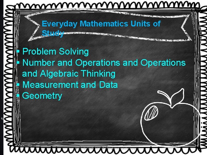 Everyday Mathematics Units of Study § Problem Solving § Number and Operations and Algebraic