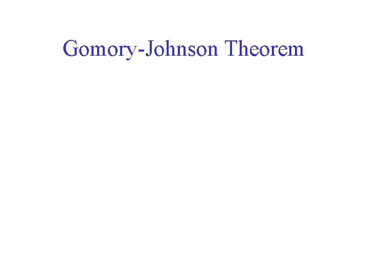 Gomory-Johnson Theorem 