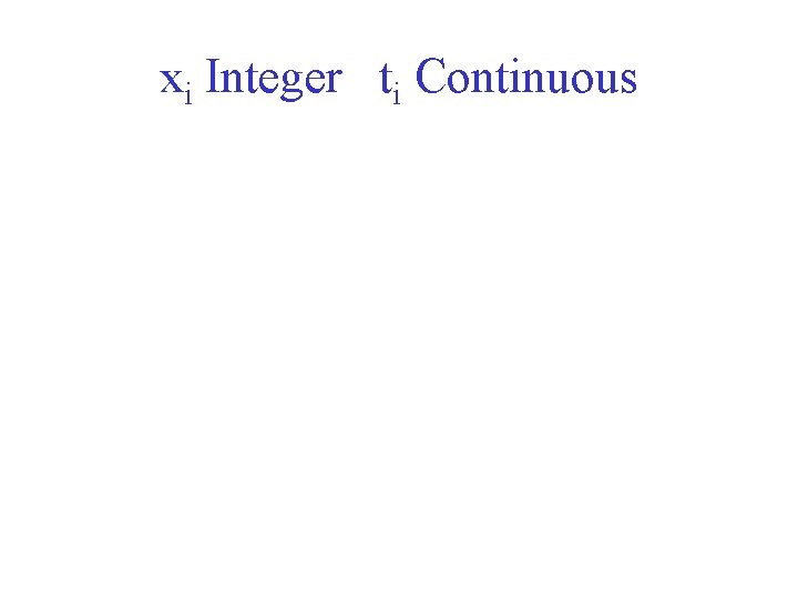 xi Integer ti Continuous 