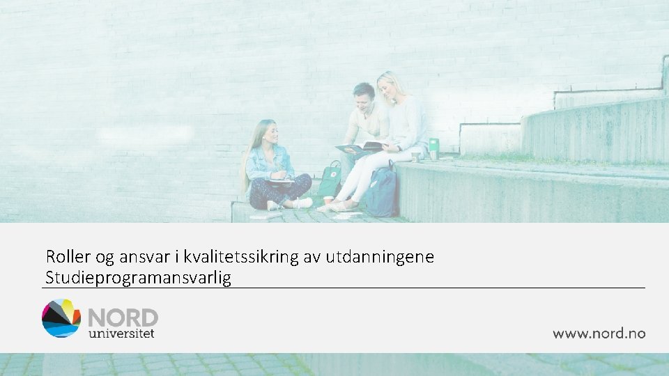 Roller og ansvar i kvalitetssikring av utdanningene Studieprogramansvarlig 