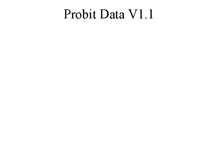 Probit Data V 1. 1 