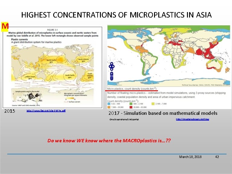 HIGHEST CONCENTRATIONS OF MICROPLASTICS IN ASIA M 2015 http: //www. fao. org/3/a-i 7677 e.