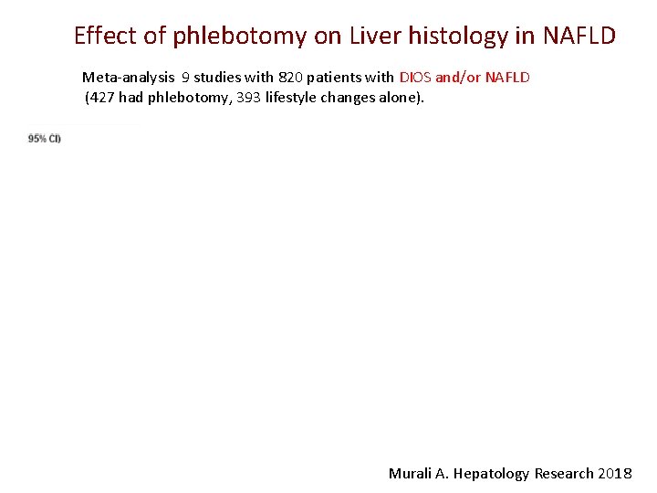 Effect of phlebotomy on Liver histology in NAFLD Meta-analysis 9 studies with 820 patients