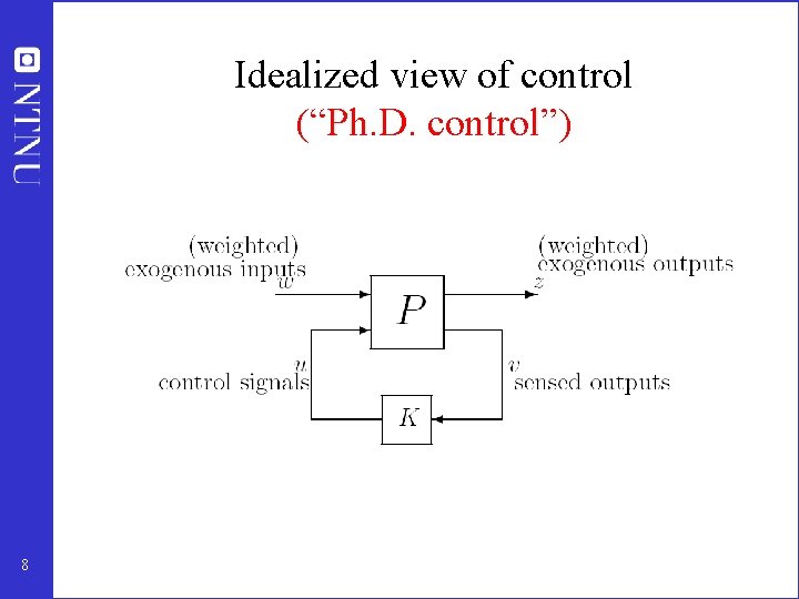 Idealized view of control (“Ph. D. control”) 8 