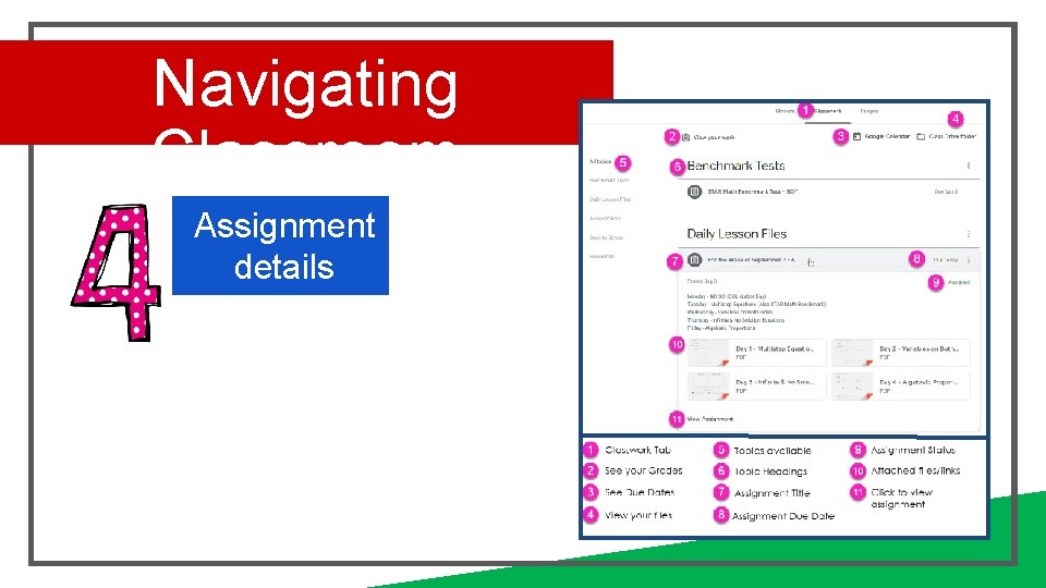Navigating Classroom Assignment details 