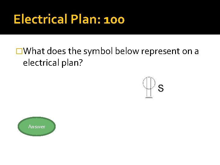 Electrical Plan: 100 �What does the symbol below represent on a electrical plan? Answer