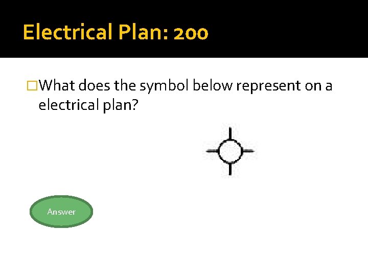 Electrical Plan: 200 �What does the symbol below represent on a electrical plan? Answer