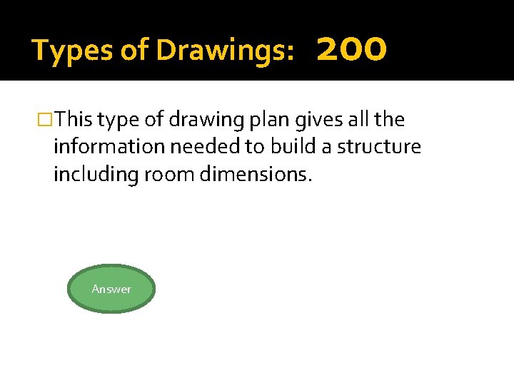 Types of Drawings: 200 �This type of drawing plan gives all the information needed