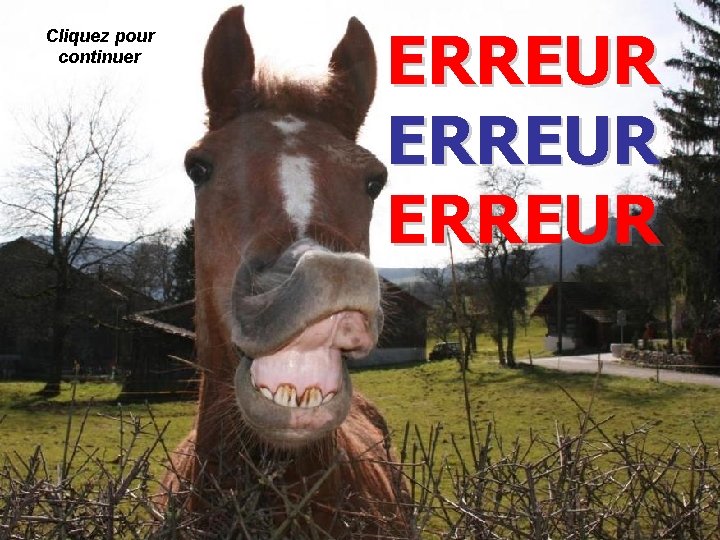 Cliquez pour continuer ERREUR 