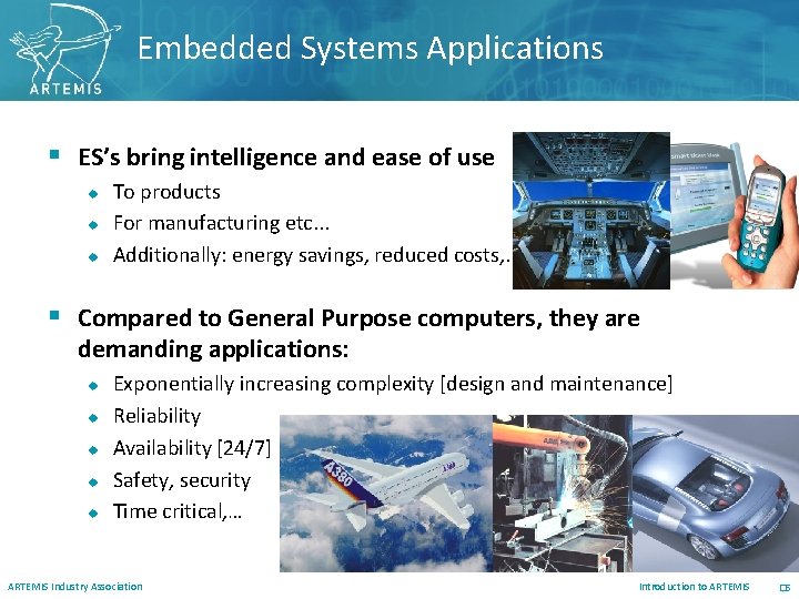 Embedded Systems Applications § ES’s bring intelligence and ease of use u u u