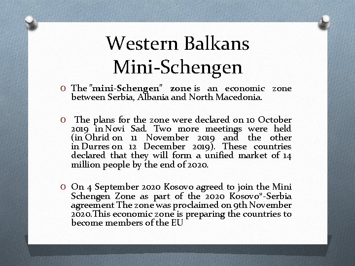 Western Balkans Mini-Schengen O The "mini-Schengen" zone is an economic zone between Serbia, Albania Western Balkans Mini-Schengen O The "mini-Schengen" zone is an economic zone between Serbia, Albania