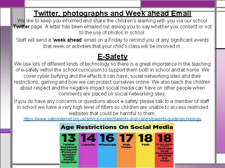 Twitter, photographs and Week ahead Email We like to keep you informed and share