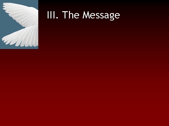 III. The Message 