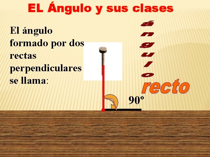 EL Ángulo y sus clases El ángulo formado por dos rectas perpendiculares se llama: