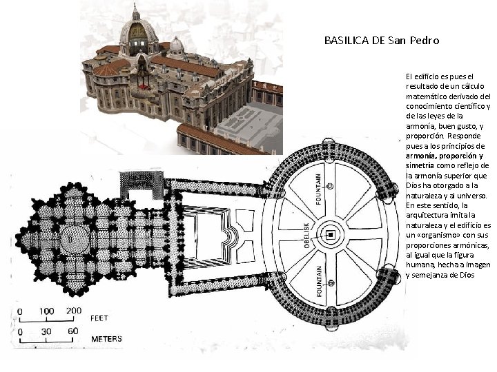 BASILICA DE San Pedro El edificio es pues el resultado de un cálculo matemático