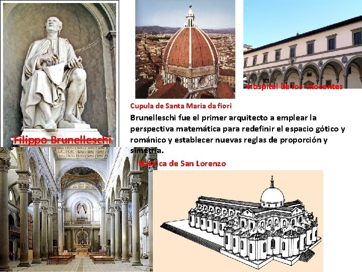 Hospital de los Inocentes Cupula de Santa Maria da fiori Filippo Brunelleschi fue el