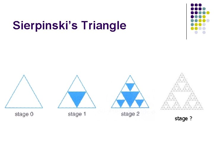 Sierpinski’s Triangle stage ? 