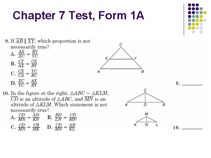 Chapter 7 Test, Form 1 A 