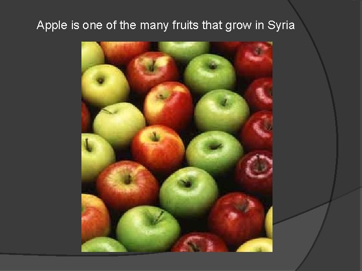 Apple is one of the many fruits that grow in Syria 