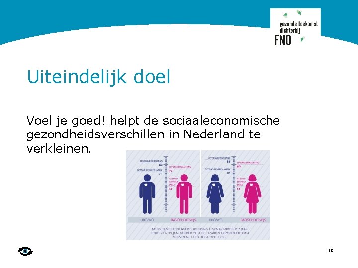 Uiteindelijk doel Voel je goed! helpt de sociaaleconomische gezondheidsverschillen in Nederland te verkleinen. |8