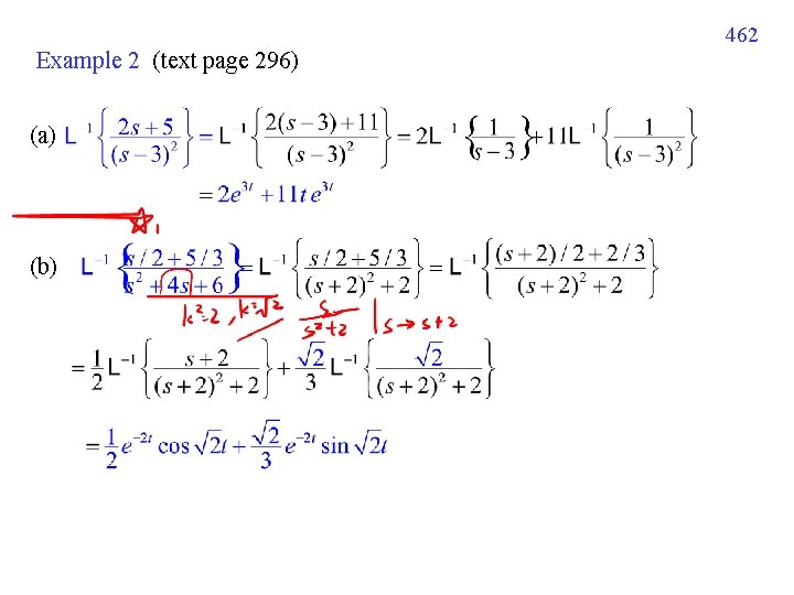 462 Example 2 (text page 296) (a) (b) 